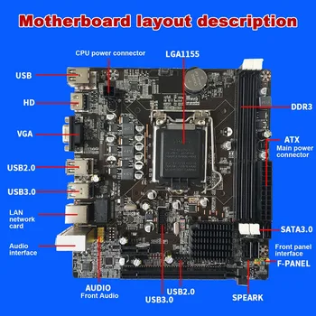 B75 לוח האם+מעבד+SATA כבל+החלפת כבל+לבלבל LGA1155 DDR3 תמיכה 2X8G על I3 I5 I7 מסדרת Pentium Celeron מעבד