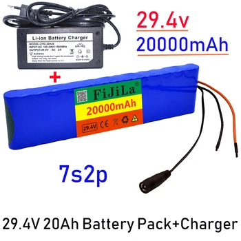 Batterie נטענת li-ion 7S2P 18650 24V 20ah 29.4 v 20000mAh לשפוך vélo électrique, קטנוע et cyclomoteur, avec chargeur 2a