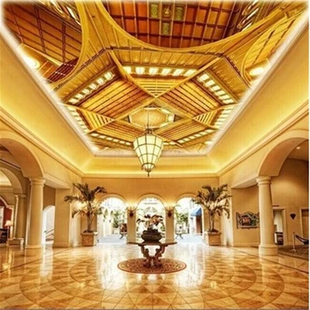 beibehang תמונה מותאמת אישית טפט האירופי להבין ציור התקרה מלון זול בקניון יוקרה 3D אנג ' ל ציור הקיר טפט