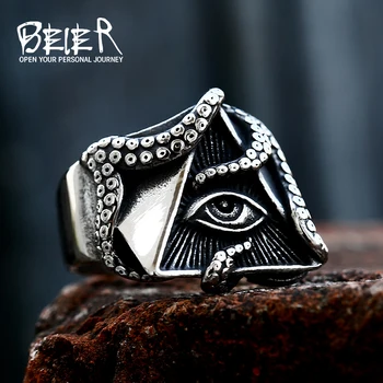 BEIER 2022 חדש Ceative עיצוב נירוסטה מצרים העין של הורוס טבעת קלמארי הטבעת עבור גברים, נשים, תכשיטי אופנה Dropshipping