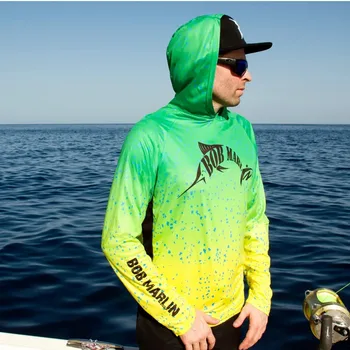 Bobmarlin דיג חולצות ביגוד קיץ חיצונית שרוול ארוך חולצת דגים ציוד הגנה מפני השמש לנשימה מעטה לדוג בגדים