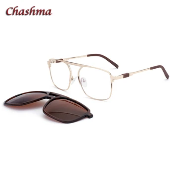 Chashma קליפים מסגרת משקפיים גברים מרשם אופטי עדשות מקוטבות עדשות משקפיים Gafas עבור זכר אופנה למשקפיים