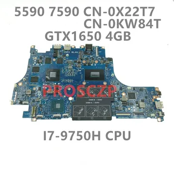 CN-0X22T7 X22T7 CN-0KW84T KW84T עבור Dell G5 תאריך מוקדם יותר לטופס 5590 G7 7590 מחשב נייד לוח אם VULCAN17_N18P עם I7-9750H CPU GTX1650 4GB 100%מבחן