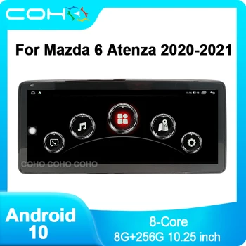 COHO עבור מאזדה 6 Atenza 2020-2021 1920*720 10.25 אינץ אנדרואיד 10 4G הרדיו ברכב נגן ניווט GPS אוקטובר-Core רדיו מולטימדיה