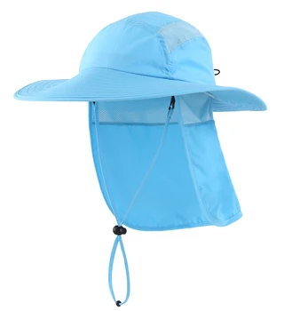Connectyle Mens נשים קיץ כובע השמש UPF 50+ מגן השמש הגנה כובע מתכוונן יבש מהירה שוליים רחבים, דיג כובע עם צוואר דש