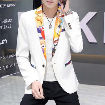 DYB&ZACQ חליפה של גבר 21 האביב והסתיו חדשות גרסה קוריאנית סלים חליפת פנאי אופנה מזדמן נוער נאה יחיד המערבי המעיל