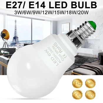 E27 Led 220V הנורה מנורת Led נקודת אור E14 3W 6W 9W 12W 15W 18W 20W Lampada נורת LED 240V זרקור מנורת שולחן קר/לבן חם