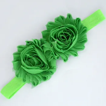 FBE CDG ילדים אביזרים לשיער 2.5 אינץ שני מוצק צבע עלוב שיפון פרחים עם Elasticated מבריק Hairband
