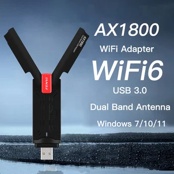 fenvi Wifi 6 מתאם USB 1800Mbps USB3.0 Wi-fi דונגל 802.11 ax Dual Band 2.4 G/5Ghz אלחוטי כרטיס רשת Windows 7 10 11