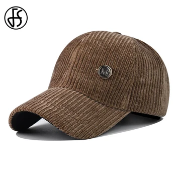 FS 2023 חדשים חום אפור החורף קורדרוי כובעי בייסבול עם פסים עיצוב עבה חם נשים כובעים רחוב היפ הופ הפנים כובע לגברים Gorras