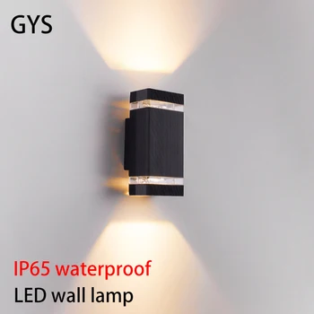 GYS Led חיצוני מנורת קיר IP65 עמיד למים גן אור GU10 נורת להחלפה רטרו מרפסת אורות חצר שחור AC110V 220V