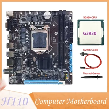 H110 האם המחשב תומך LGA1151 6/7 דור המעבד DDR4 RAM+G3930 מעבד+החלפת כבל+גריז תרמי