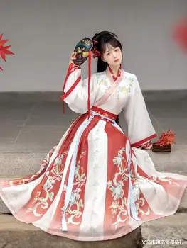 Hanfu נשים העתיק של בגדים לחצות קולר אורך מותן למבוגרים בסגנון סיני תלמיד יומי בסגנון סיני מסורתי בגדים