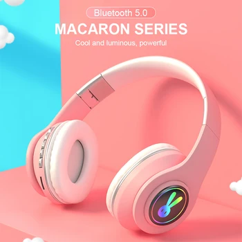 Headworn אלחוטית Bluetooth אוזניות 7 צבעים צבע זוהר להכניס אוזניות כרטיס/Bluetooth/3.5 מ 