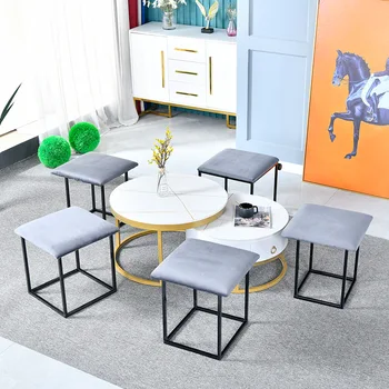 IHOME יצירתי הקוביה צואה בבית בסלון שולחן קפה חמש-in-ספה אחת שרפרף ריבוע רב תכליתי קטן צואה יכולים להיות מוערמים
