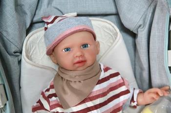 IVITA WG1520 48cm 3500g גוף מלא סיליקון התינוק נולד מחדש מציאותי עיניים כחולות הרך בובות מציאותי ילדים צעצועים לילדים מתנה
