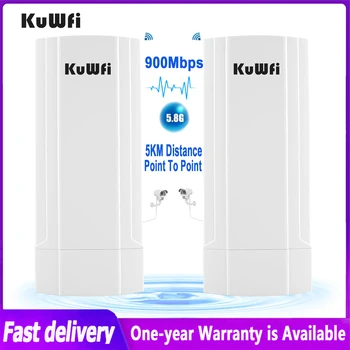 KuWfi 5.8 G חיצונית Wifi מהדר 900Mbps נתב אלחוטי ארוך טווח נקודת גישה לנקודה 5 ק 