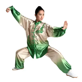 LATERONON נשים באיכות גבוהה שיפוע טאי-צ ' י מתאים קונג פו ערכות רקמה ביצועים בגדים אומנויות מדים
