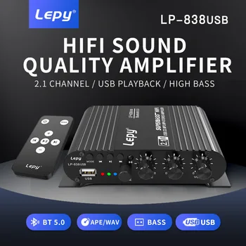 LEPY LP-838USB Bluetooth 5.0 מגבר 2.1 3 ערוץ סופר בס USB תמיכה Lossless מוסיקה לשחק עם שלט רחוק דיגיטלי מגבר