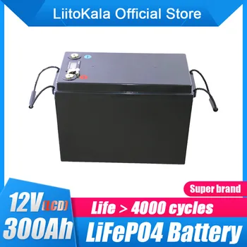 LiitoKala 12V300Ah סוללת LiFePO4 12.8 V כוח סוללות 3000 מחזורים בשביל RV החניכים עגלת גולף Off-Road Off-grid רוח השמש