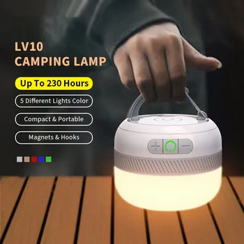 LV10 חיצוני LED פנס קמפינג 230 שעות נטענת פנס קמפינג עם מגנט תאורה ניידת אור חירום