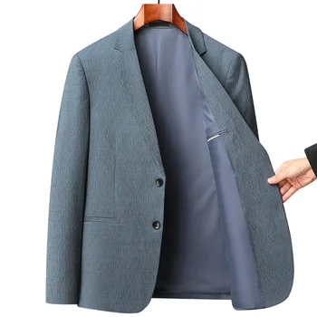 Mens מעיל ז ' קט 2023 אביב סתיו גברים רזים החליפה של הקוריאנית Slim-fit אלסטי לא-גיהוץ אקארד חליפת מקרית אחת המעיל
