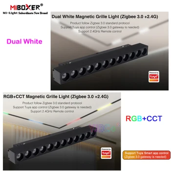 Miboxer Zigbee 3.0 Dual לבן/RGBCCT מגנטי סורג אור 6W 12W 10W 20W CCT 2.4 G אור תקרת LED Tuya 48V שלט רחוק RF