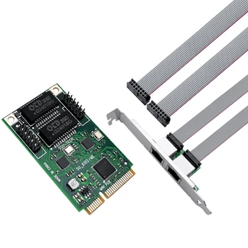 Mini PCIE 2 יציאת רשת RJ45 כרטיס מתאם רשת האינטרנט מתאם ה-Lan Gigabit Ethernet 10/100/1000Mbps עבור מחשב נייד