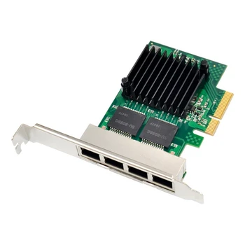 NHI350AM4 PCI-E X4 Gigabit Server כרטיס רשת 4 יציאת Ethernet כרטיס רשת I350-T4 Gigabit כרטיס רשת