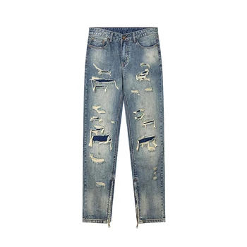 NIGO שטף קרוע תיקון ג ' ינס מכנסיים #nigo5869