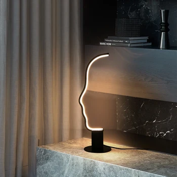 Nordic-T-פנים מנורת שולחן מודרני פשוט אישיות אמנות Luminaire הסלון מחקר השינה ליד המיטה דקורטיבי Led שולחן אור