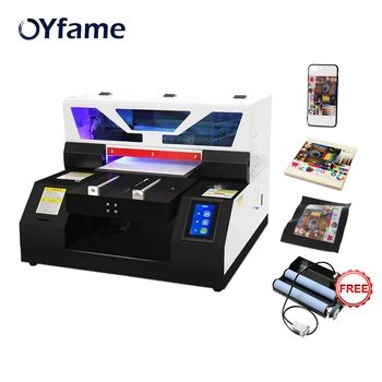 OYfame A4 מדפסת שטוחה UV uv מדפסת A4 עבור מקרה טלפון אקריליק, מתכת, בקבוק עץ A4 UV מכונת הדפסה A4 עם מסך מגע