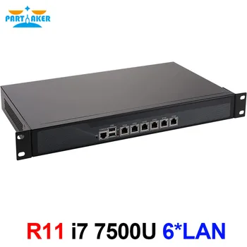 Partaker R11 Intel Core I7 7500U 1U חומת האש של השרת פס רחב VPN של נתב עם 6*Gigabit lan Mikrotik pfSense ROS