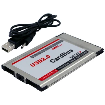 PCMCIA USB 2.0 CardBus כפולה 2 יציאה 480M כרטיס מתאם עבור מחשב נייד מחשב