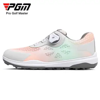 PGM נעלי גולף נשים נגד החלקה קל משקל, רך לנשימה נעלי נשים צבע רשת עליון ידית הרצועה נעלי ספורט XZ238