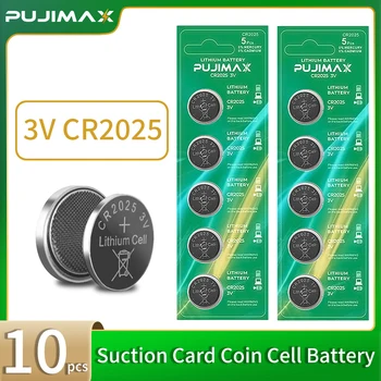 PUJIMAX 10pcs CR2025 ליתיום סוללות כפתור BR2025 KCR2025 KL2025 L12 LM2025 מטבע תא סוללות לשעון על צעצועים שעון מחשוב