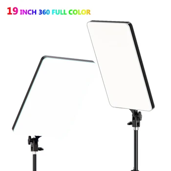 RGB LED Video Light צילום סלפי Dimmable פנל תאורה צילום סטודיו Live Stream למלא את המנורה שלושה צבעים עם חצובה Stand