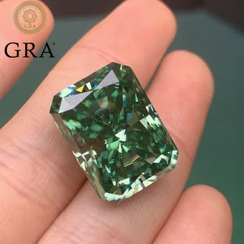 Ruif מקורי צבע ירוק 15x20mm 29.6 ct Moissanite Gemsotne לעבור יהלום הבוחן עם תעודת יוקרה התכשיטים
