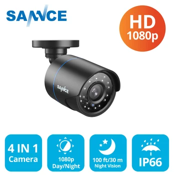 SANNCE 4 ב 1 1080P יום א/TVI/CVI/CVBS בהירות גבוהה מצלמה כדור עמיד IP66 מקורה חיצונית מצלמות, 2MP מצלמות מעקב במעגל סגור