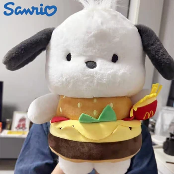 Sanrio Kawaii Pochacco המבורגר בפלאש צעצוע חמוד רך ממולאים Plushie קריקטורה בובת כרית עיצוב הבית צעצועים לילדים, מתנות יום הולדת