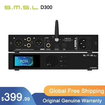 SMSL D300 Bluetooth 5.0 מפענח DAC רהם BD34301EKV שבב XMOS DSD512 PCM768KHZ LDAC מפענח עם שליטה מרחוק XLR/RCA Output