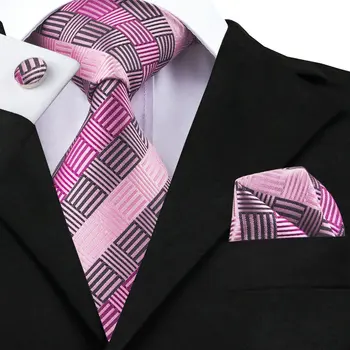SN-1473 אופנה גיאומטריות עניבה לגברים חדש מותג היי-תקשור עיצוב הצוואר לקשור את המטפחת חפתים להגדיר עבור Mens עסקים מסיבת החתונה.