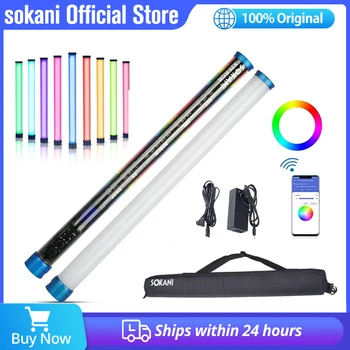 Sokani X25 RGB דו-צבע אור LED וידאו שרביט Stickfor צילום וידאו ציור נטענת BatteryOLED תצוגה עבור YouTube