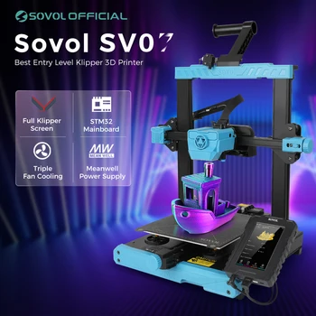 Sovol SV07 Klipper הנעה ישירה מכבש 3D מדפסת מהירות הדפסה 250mm/S FDM פילוס אוטומטי 32 קצת שקט לוח Impresora 3d