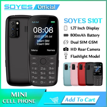 SOYES S10T 2G GSM מיני מקלדת הטלפון רמקול חזק הסלולר Cenior טלפון נייד עם 800mAh חזק פנס נייד
