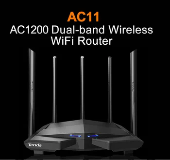 Tenda AC11 AC1200 נתב Wifi Gigabit 2.4 G-5GHz Dual-Band 1167Mbps רשת אלחוטית Wi-Fi מהדר עם 5 רווח גבוה אנטנות טה