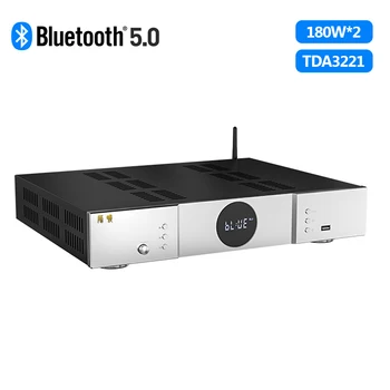 Trasam V600 מגבר אודיו כפול ליבה TPA3221 Hi-Fi Class D משולב מגבר 192kHz 2.0 ערוץ Bluetooth 5.0 כוח Amp 180W x2