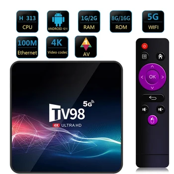 TV98 תיבת הטלוויזיה אנדרואיד 12 הטלוויזיה Box H313 Dual Band WIFI יציב Smart TV Box 2.4 G/5.8 G הביתה השינה רווח גבוה Media Player