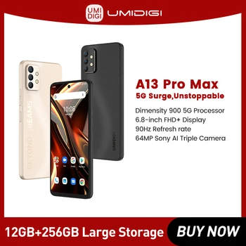UMIDIGI A13 Pro מקס 5G טלפון חכם 12GB+256GB Dimensity 900 64MP משולש המצלמה 6.8