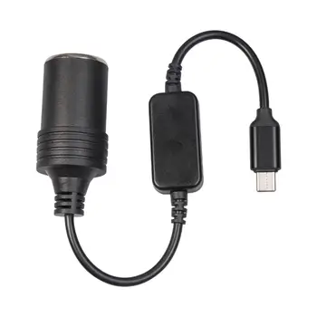 USB C סוג C כדי 12V הרכב לשקע המצית נקבה ממיר מתאם כבל עבור רכב מצתים לרכב שואב אבק